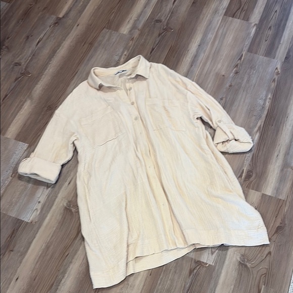 White Birch Cream Button Down Shirt - Picture 1 of 6